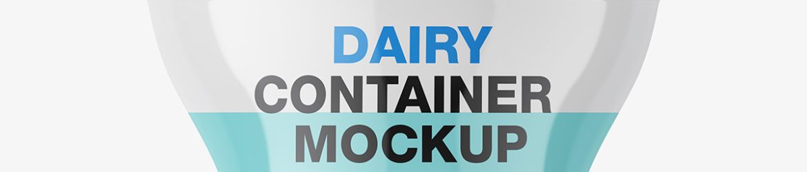 Glossy yogurt container mockup