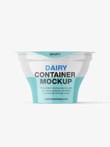 Glossy yogurt container mockup