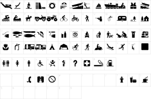 Mapa de caracteres da fonte Glyphyx Two Font