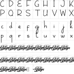 Mapa de caracteres da fonte Going Today Font
