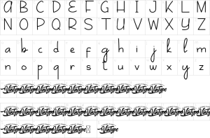 Mapa de caracteres da fonte Going Today Font