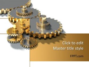 Gold Gears PowerPoint Template