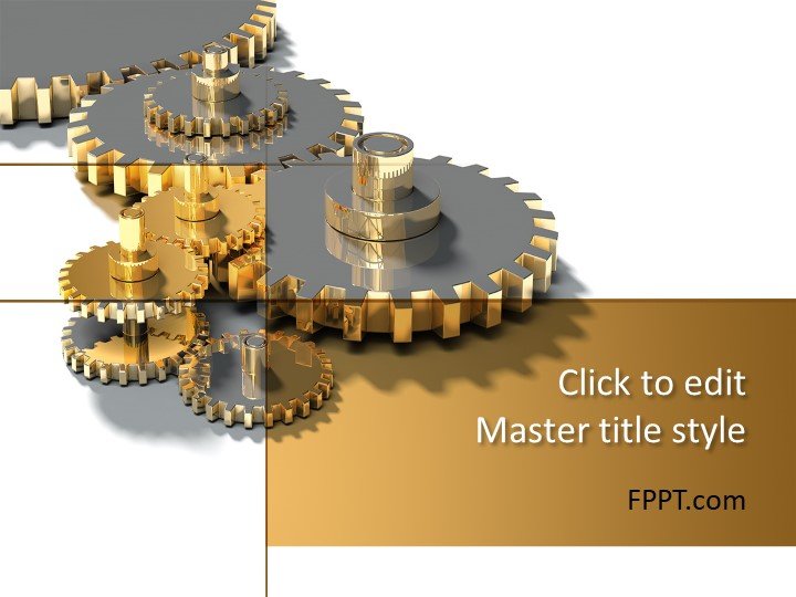 Gold Gears PowerPoint Template