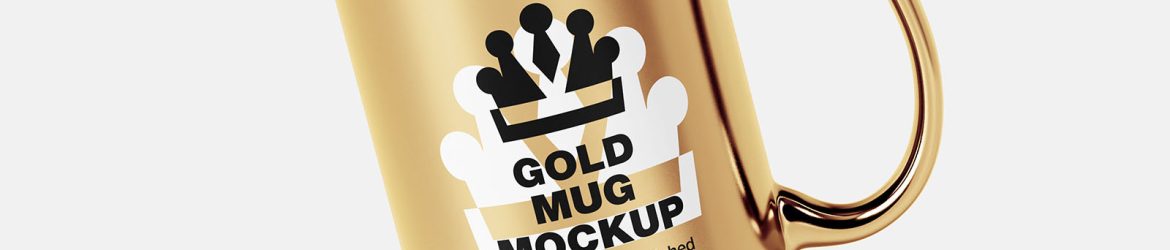 Gold mug mockup