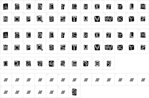 Mapa de caracteres da fonte Gold Ring Font