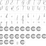 Mapa de caracteres da fonte Golden Berry Font