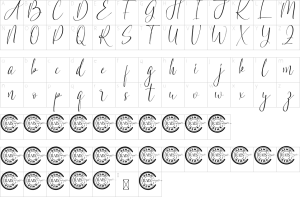 Mapa de caracteres da fonte Golden Berry Font