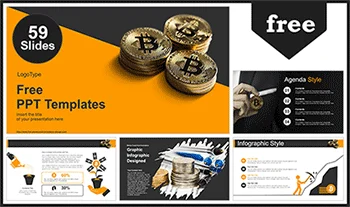 Golden Bitcoin PowerPoint Templates
