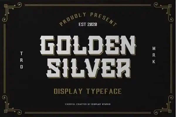 Golden Silver Display Font