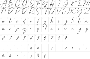 Mapa de caracteres da fonte Goldesty Font