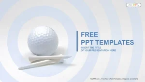 Golf ball and white tees PowerPoint Templates