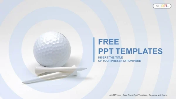 Golf ball and white tees PowerPoint Templates