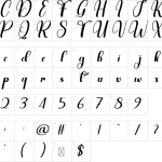 Mapa de caracteres da fonte Graduate Font