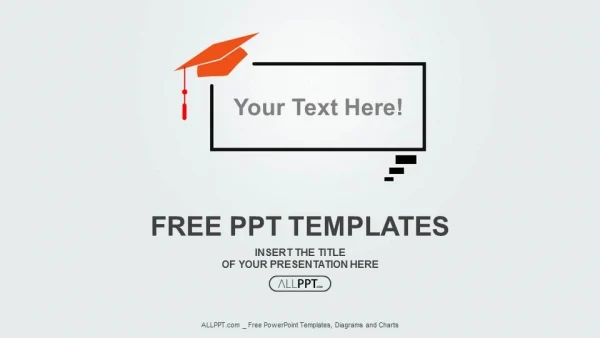 Graduation cap on Speech balloon PowerPoint Templates
