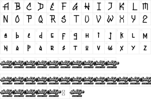 Mapa de caracteres da fonte Graffiti New Font