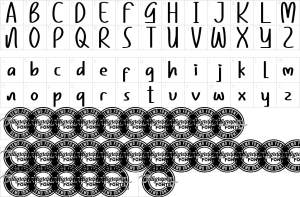 Mapa de caracteres da fonte Grand Auto Font