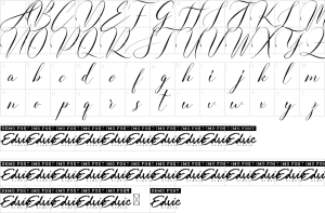 Mapa de caracteres da fonte Grand Estonia Font
