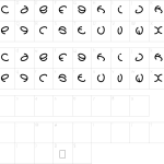 Mapa de caracteres da fonte Graphic Dream Font
