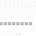 Mapa de caracteres da fonte Gravity Font