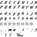 Mapa de caracteres da fonte Gray Asphalt Font