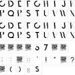 Mapa de caracteres da fonte Greatest Font