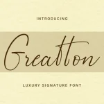 Greatton Script Font - Fonte Grátis Greatton Script Font