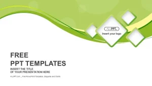 Green abstract background and squares PowerPoint Templates