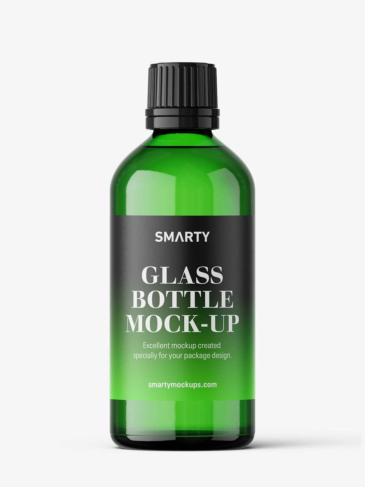 Green bottle mockup / 100 ml
