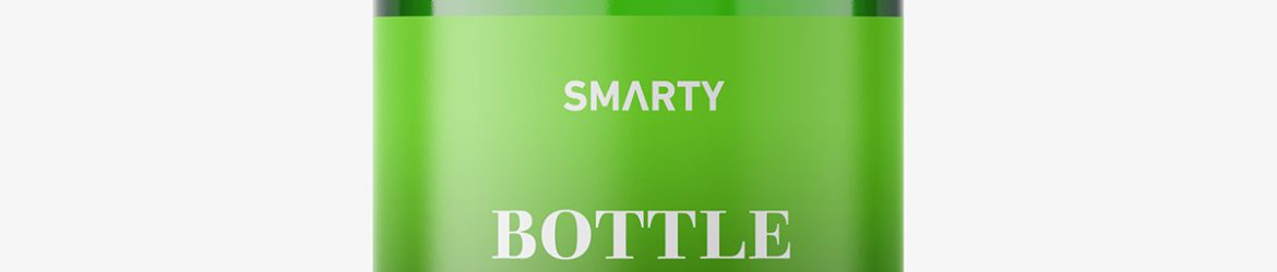Green bottle mockup with flip top mockup