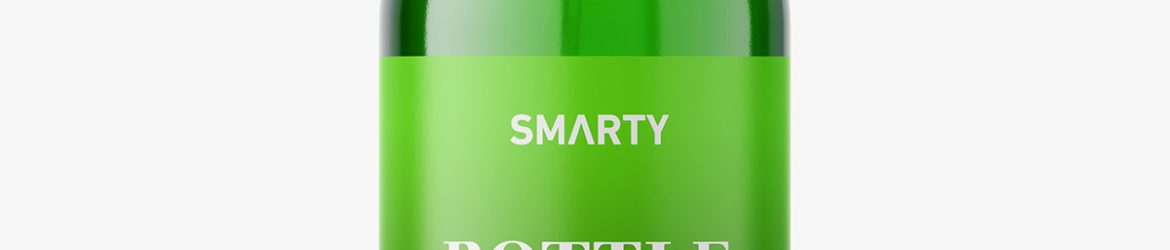 Green bottle with pump mockup
