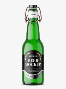 Green bottle with swing top