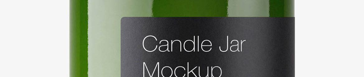 Green candle jar mockup