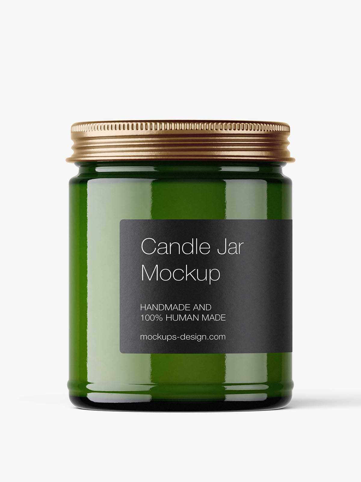Green candle jar mockup
