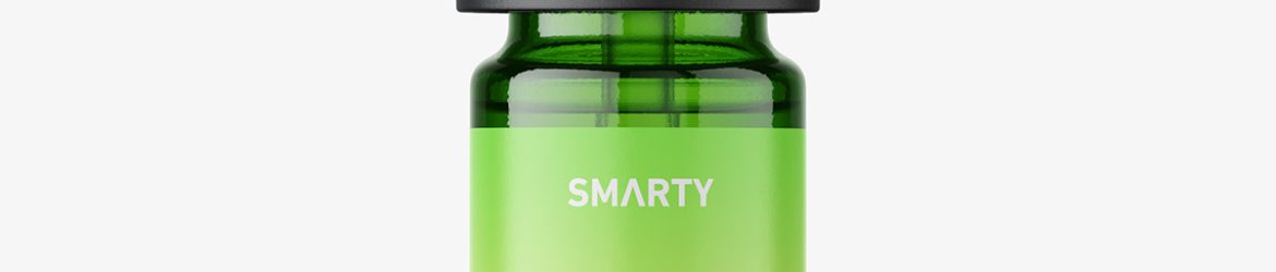 Green dropper bottle mockup