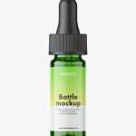 Green dropper bottle mockup