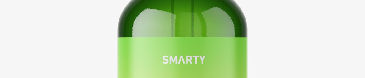 Green dropper bottle mockup