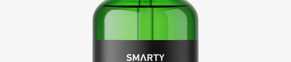 Green dropper bottle mockup / 50 ml