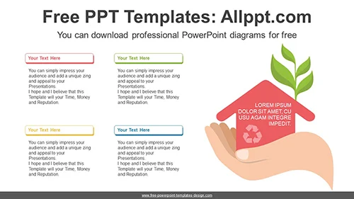 Green Eco House PowerPoint Diagram