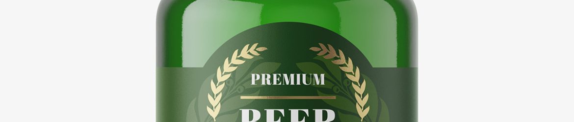 Green farmhouse growler bottle mockup
