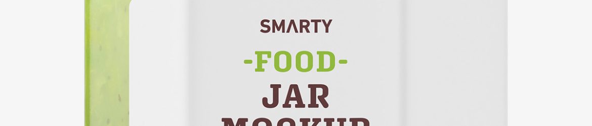 Green jam jar mockup