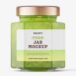 Green jam jar mockup