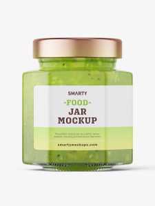 Green jam jar mockup