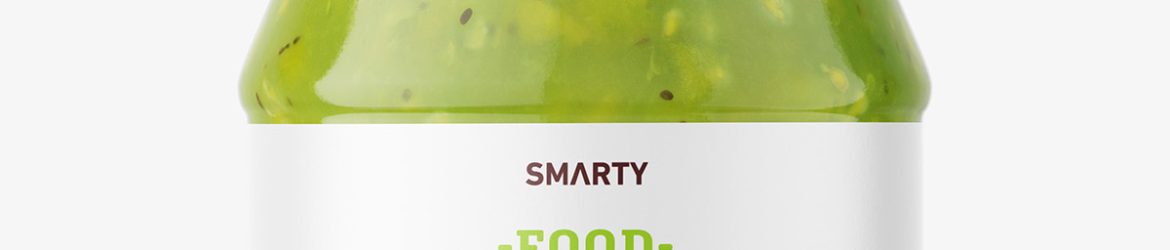 Green jam jar mockup