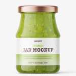 Green jam jar mockup