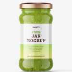 Green jam jar mockup