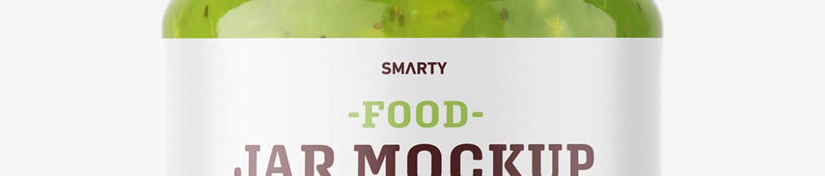 Green jam jar mockup