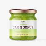 Green jam jar mockup