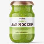 Green jam jar mockup