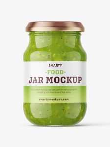 Green jam jar mockup