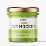 Green jam jar mockup